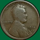 1914-D Lincoln Wheat Cent Good G Coin, Corrosion Spot #44200