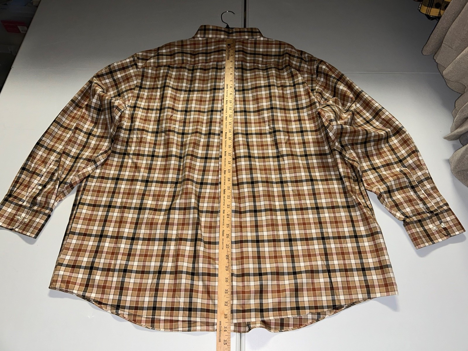 NWT's Roundtree & Yorke Gold Label Non Iron Brown Multicolor Shirt 3XB 3XLB Big