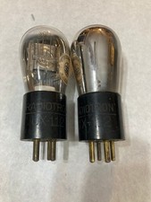 2 RCA RADIOTRON UX 112 GLOBE RADIO VACUUM TUBES, TV-7 TESTED