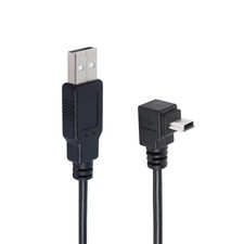90 Degree Mini USB to USB 2.0 Extension Cable Mini 5pin USB B Male Right Angl...