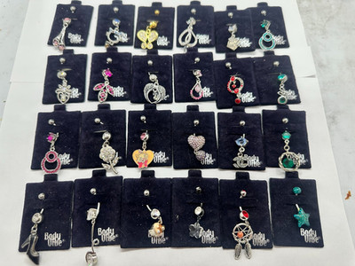 LOT OF 24 NAVEL BELLY BUTTON RINGS NEW