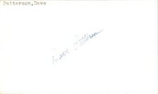 Dave Patterson Signed 3x5 Index Card Cut Dodgers Autograph Den