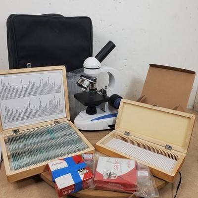 Amscope XSP-116F Biologial Microscope 4x 10x 40x Objective + MD500 Camera