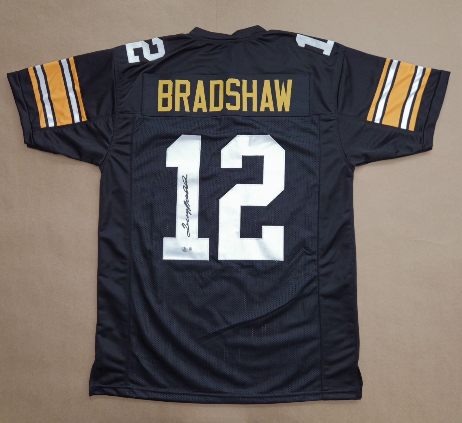 Terry Bradshaw Autographed Signed Pittsburgh Steelers Custom Jersey (Black) | Beckett COA 