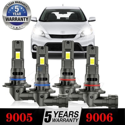 9005 9006 Combo LED Headlight Hi-Low Beam Cool White For Toyota Matrix 2003-2014