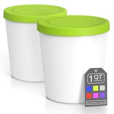 BALCI - Premium Ice Cream Containers 2 Pack - 1 Quart Each Perfect Freezer ...