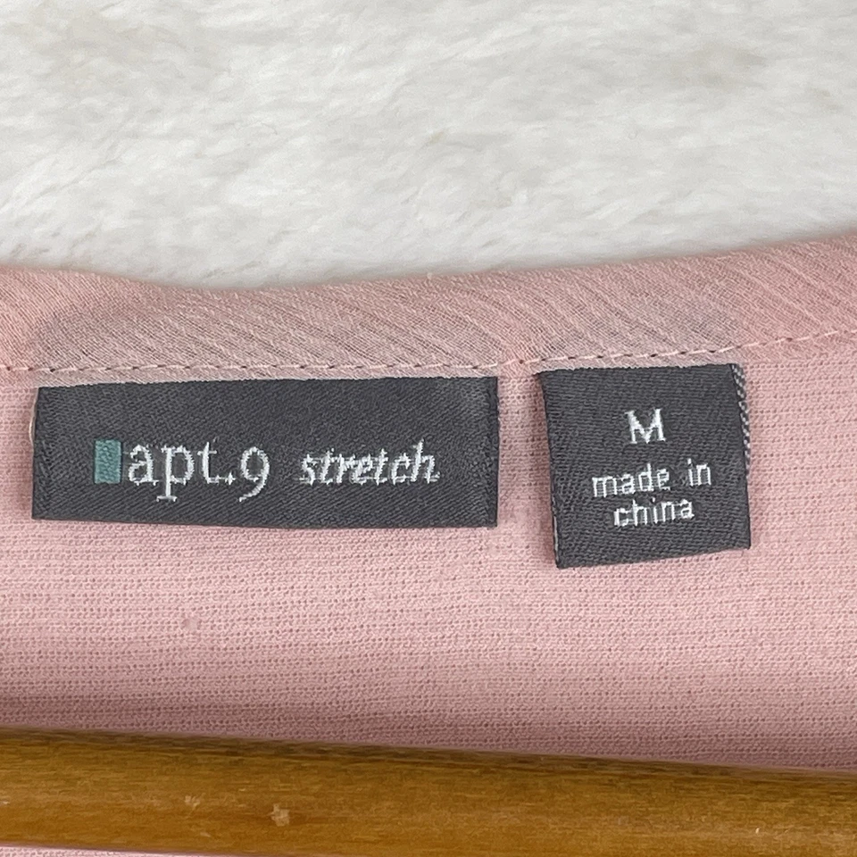 Top Babydoll Vintage Y2K Encaje Rosa Top Mujer Mediano Manga Corta Romántico Apt 9 Foto 3 de 4