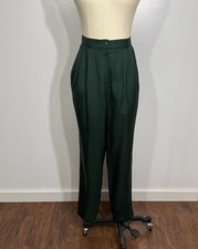 Vintage 100 Silk Trouser Pants High Rise Medium