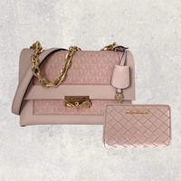 Michael Kors MK Tasche Crossbody Portemonnaie Jet Set Travel Cece Rosa Rose NEU