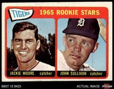1965 Topps #593 John Sullivan / Jackie Moore Tigers RCs RC SHORT-PRINT 4 - VG/EX