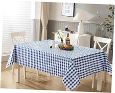 60 x 102 Inch Rectangle Vinyl Tablecloth with 60" x 102" Rectangle Blue