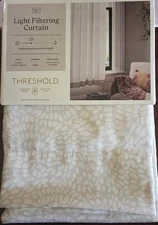 Threshold Light-Filtering Curtains. Modern Floral Farrah. 54" X 63"
