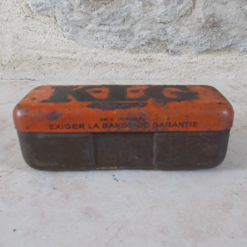 Ancienne boite KLG vintage orange bougies garage vtg - Photo 3/4