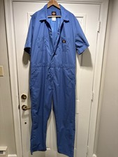 DICKIES UNISEX SHORT SLEEVE Cotton/Poly COVERALL LIGHT BLUE XL Reg Lightweight