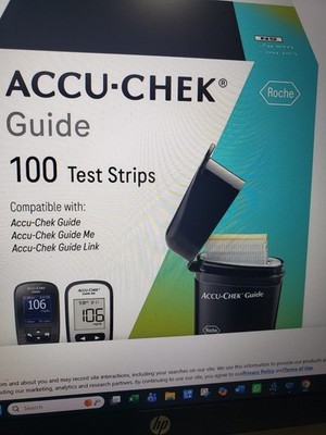 200 Accu-Chek Guide Test Strips 2 boxes of 100 Free Shipping Exp 07/2027+