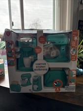 Play Gourmet Kitchen Appliances 9 Piece Set Kids Kitchen Playset Teal