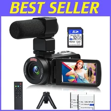 Portable 1080P Camcorder 30MP Video Camera Night Vision Zoom