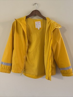 Cat & Jack Kids Unisex Yellow Reflective Raincoat Jacket Coat L Large 10/12