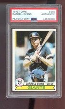 1979 Topps #410 Darrell Evans AUTO SIGNED Autograph Card PSA/DNA Baseball MLB
