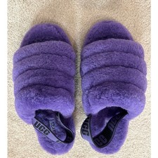 Ugg fluff yeah slide slipper sandal blend purple sheepskin 7