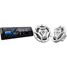 JVC KD-X560BT Media Receiver  1 Pair JVC CS-DR6201MW Marine Speakers
