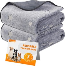 36x36 Washable Dog Pee Pads 2 Pack Reusable Absorbent for Crate Car Playpen