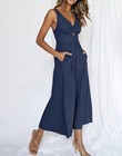 ANRABESS Women’s Sleeveless Wide Leg Jumpsuit – XL – Navy Blue – Cutout V-Neck — photo 1