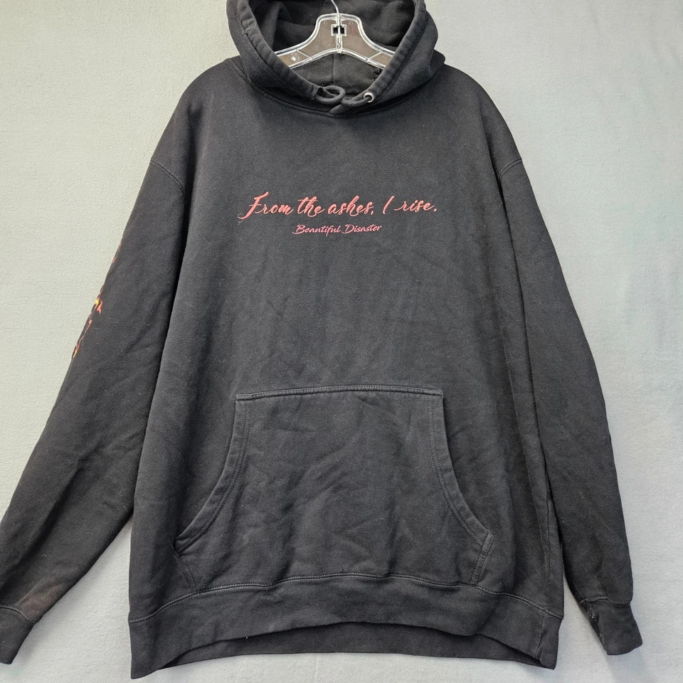 Hermosa sudadera con capucha Disaster Fire Phoenix Flames para mujer C1X XL negra Foto 2 de 4