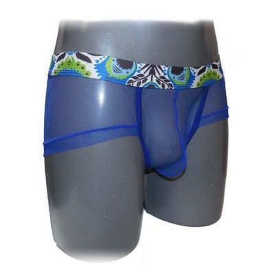 Slip trasparente da uomo con fascia multicolore (L)