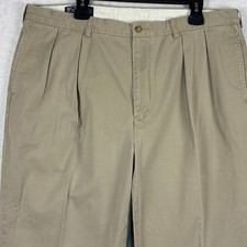 VTG Polo Ralph Lauren Andrew Pleated Pants Trousers Mens 40x30 Khaki Tan Preppy