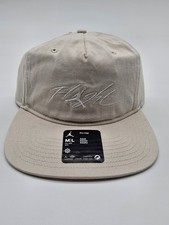 Nike Air Jordan Hat Flight Pro Strap 5-Panel Beige/White Adjustable Cap Sz M/L