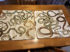 Euro Pillow Sham Covers  Snakes Design Pair 24”
