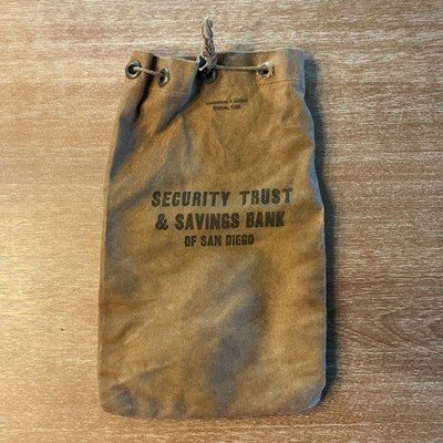Vintage Security Trust and Savings Bank of San Diego Money Bag Bank Collectible