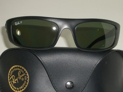 RAY BAN RB4053 601-S/9A 3P MATTE BLACK POLARIZED SLEEK WRAP SUNGLASSES