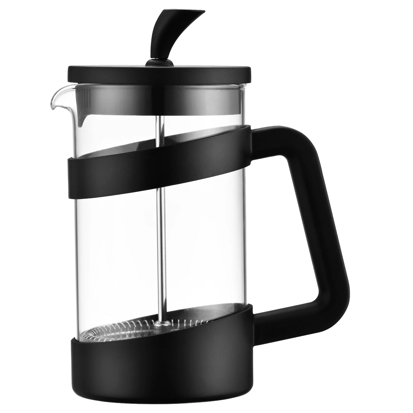 Style Cafetière, 600ml 2 Cup Plastic and Glass Coffee Maker, Black