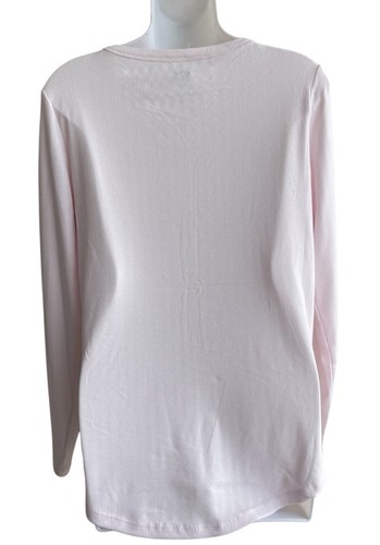 Gap Body Maternità Rosa Pallido Henley Top Manica Lunga Texturizzato Super Morbido Nuovo S - Foto 3 di 3
