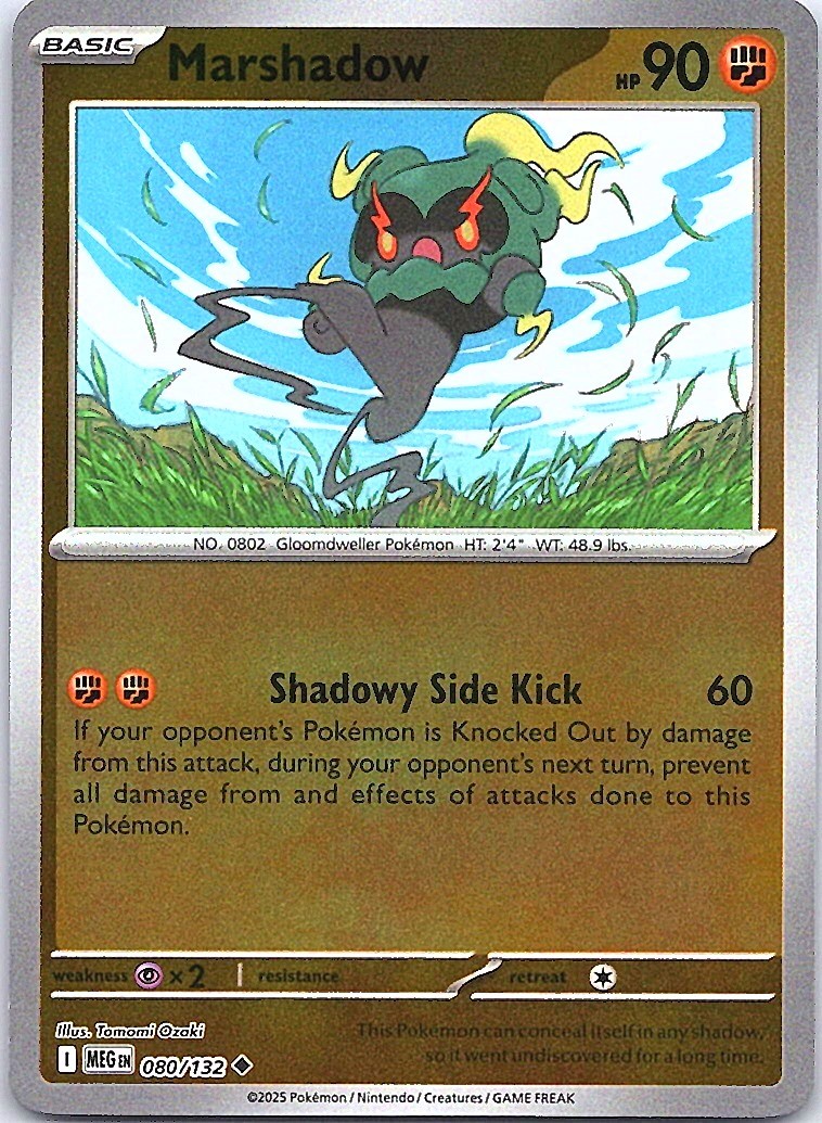 Marshadow Reverse Holo Uncommon ME01: Mega Evolution 080/132 NM