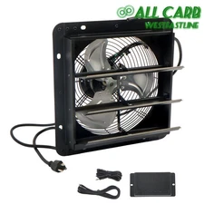 Shutter Exhaust Fan 10'' Speed Control Wall-Mount Attic 5.6FT/1.7m Power Cord