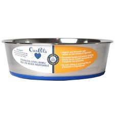 Durable Stainless Steel Slow Feed Dog Bowl with Skid Proof Bottom 9.6x9.6x3