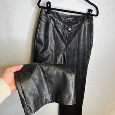 PRETTYLITTLETHING Black Faux Leather Straight Leg Pants Women's Size US 8