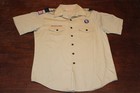 Boy Scouts of America Bsa Men's Adult Shirt Large Tan Sewn Patches