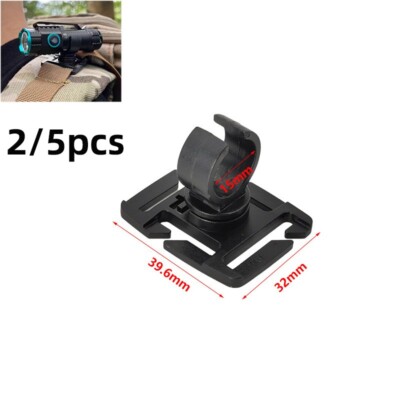 2PCS 360 degree rotation D-shaped flashlight clamp loop buckle MOLLE webbing