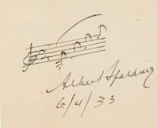 Albert Spalding- Musical Quote Signed (Violinist & Composer)