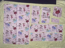 Ballerinas Ballet Dancers Fairies Dress Up Pink Fabric 20” x 13” Plus Scraps