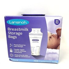 Lansinoh Breastmilk Breast Pump Storage Bags 100 Count Sterilized BPA BPS Free