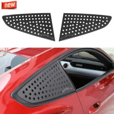 2pcs Aluminum Quarter Rear Side Window Louver Trim Cover For Ford Mustang 2015+