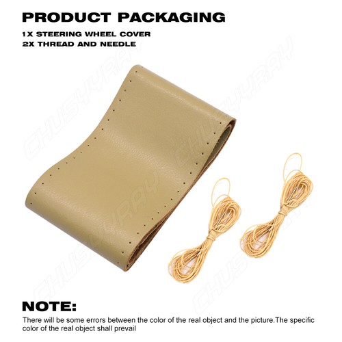 15\" 38cm Car Steering Wheel Cover Genuine Leather FIT Suzuki Beige 2025 new - Bild 5 von 13