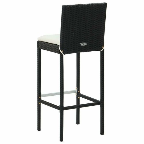 3 Garden Bar Set with Cushions Poly Rattan Grey & Black OUTDOOR Bar - Picture 22 of 47