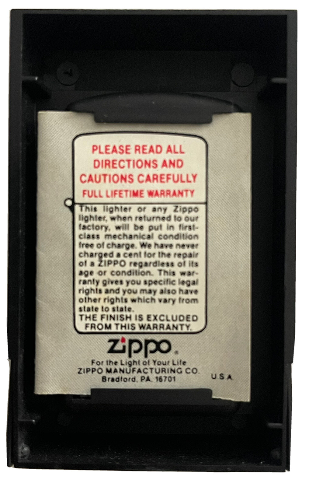 1987 HERCULES POWDER COMPANY GUNPOWDER ZIPPO LIGHTER UNFIRED in BOX