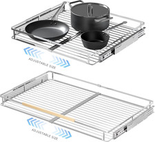 2Pack Expandable Pull Out Cabinet Organizer, 17.1 28"W X 22.5"D Heavy Duty Slide